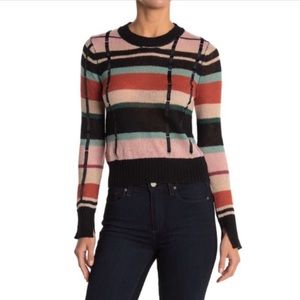 Ella Moss Denise Check Knit Sweater - L